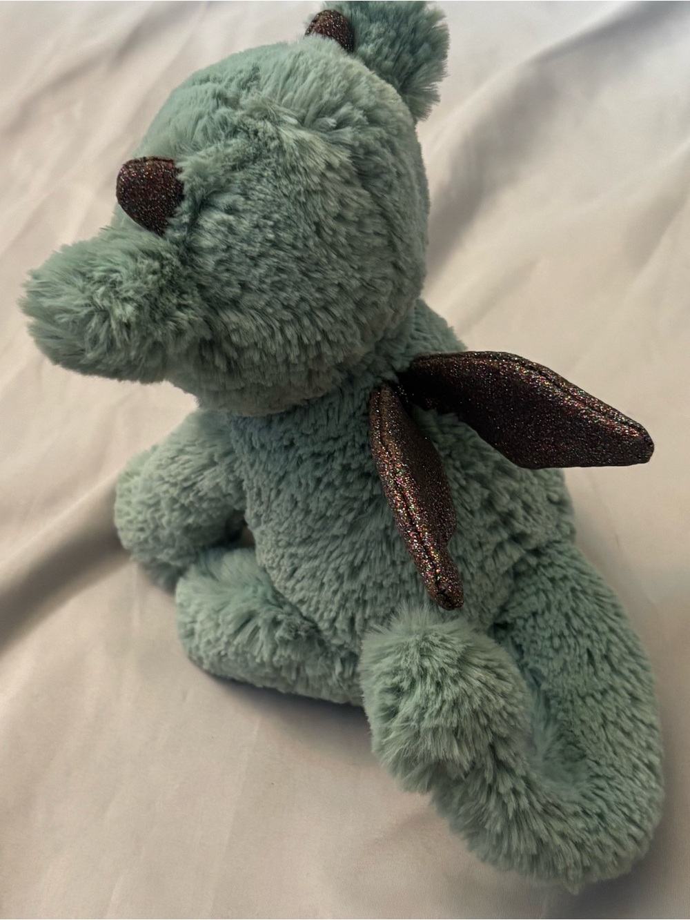 Jellycat London Starry Eyes Dragon Plush Sparkle Glitter Eyes Wings Teal 7 Inch - Picture 5 of 8